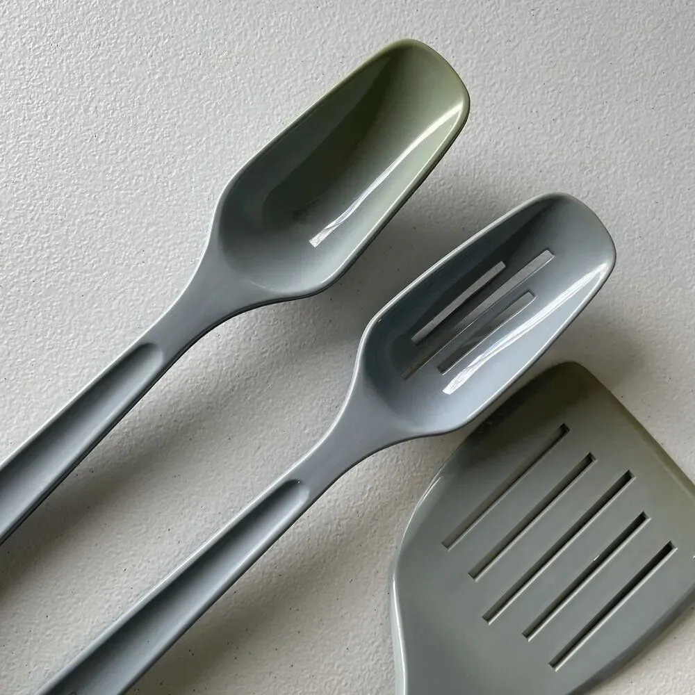 Vintage King Kraft Nylon Slatted Spatula Turner Cooking Spoons Blue Lot of 3 USA